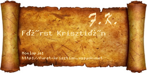 Fürst Krisztián névjegykártya